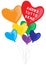 Italian rainbow loveheart balloons vector - andrÃ  tutto bene â€“ everything will be all right; hope during covid pandemic